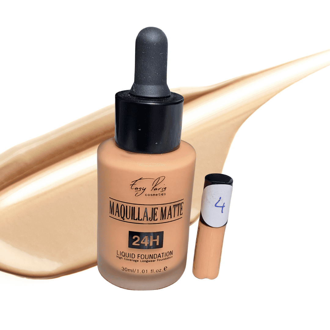 MAQUILLAJE FLUIDO MATE 24H ALTA COBERTURA TONO 4