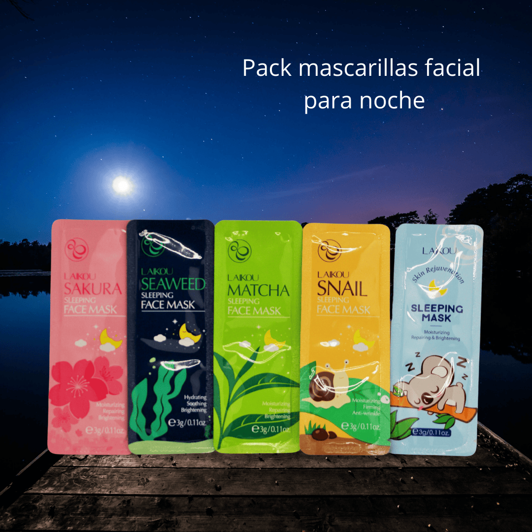 SET 5 MASCARILLAS FACIALES NOCTURNAS